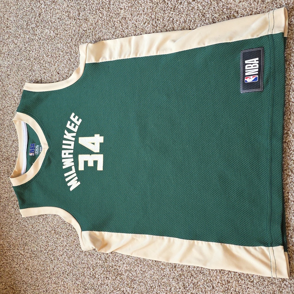 NBA Milwaukee Kids Jersey - Dark Green and Cream